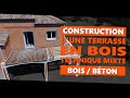 Construction d&#39;une terrasse en bois, technique mixte BOIS/BETON