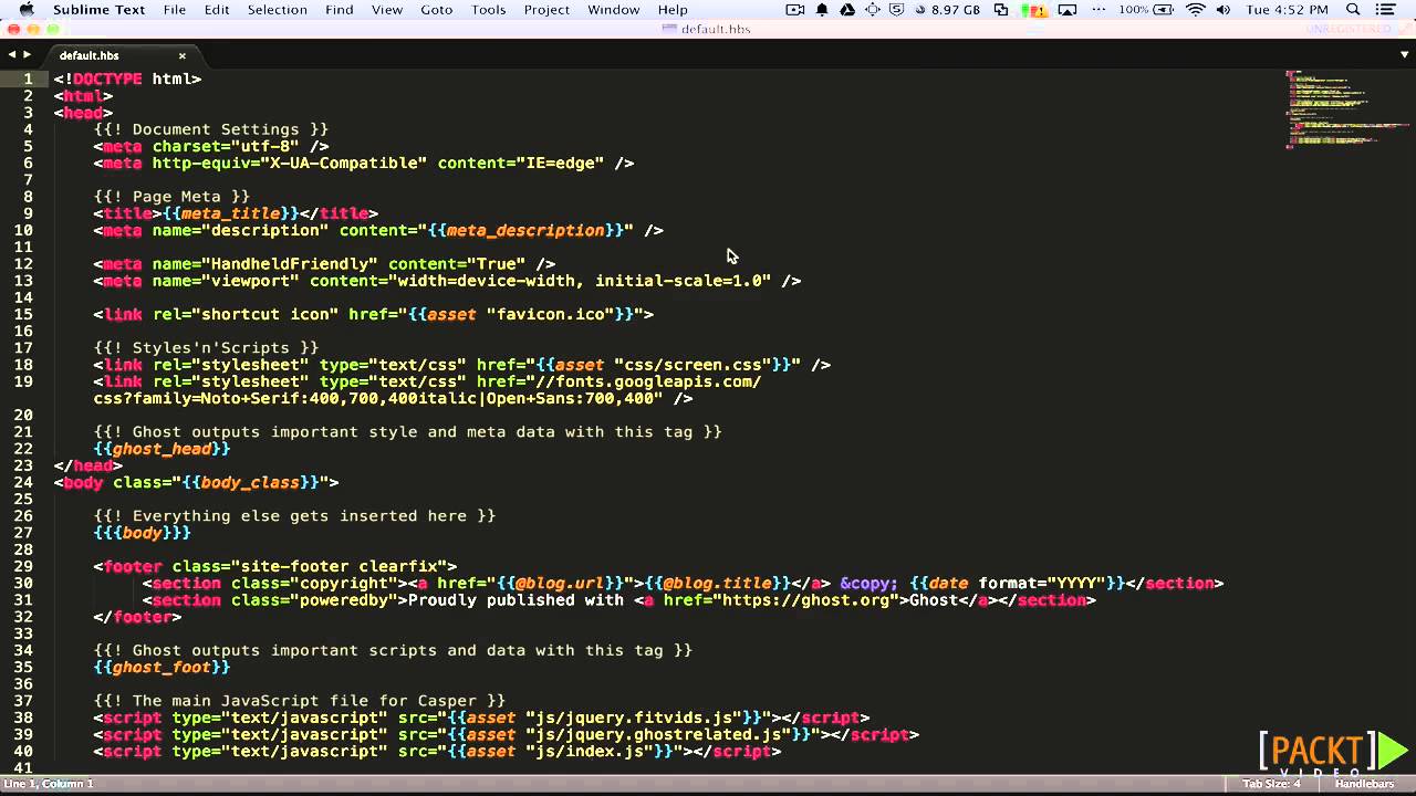 Rapid Ghost Tutorial : An Overview of Ghost Themes | packtpub.com - YouTube