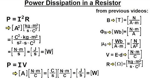 Physics CH 0.5: Standard Units (28 of 41) Power Dissipated in a Resistor