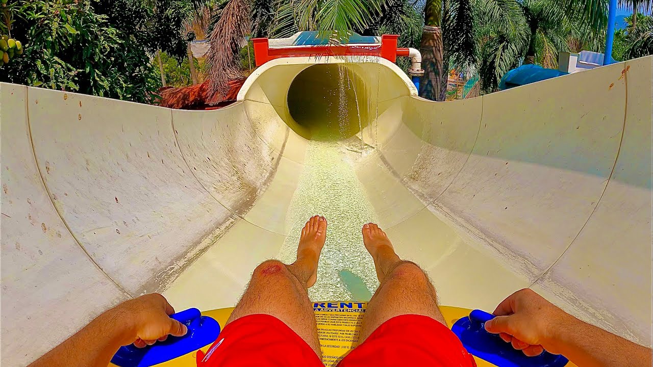 Rafting Water Slide at Six Flags Hurricane Harbor Oaxtepec - YouTube