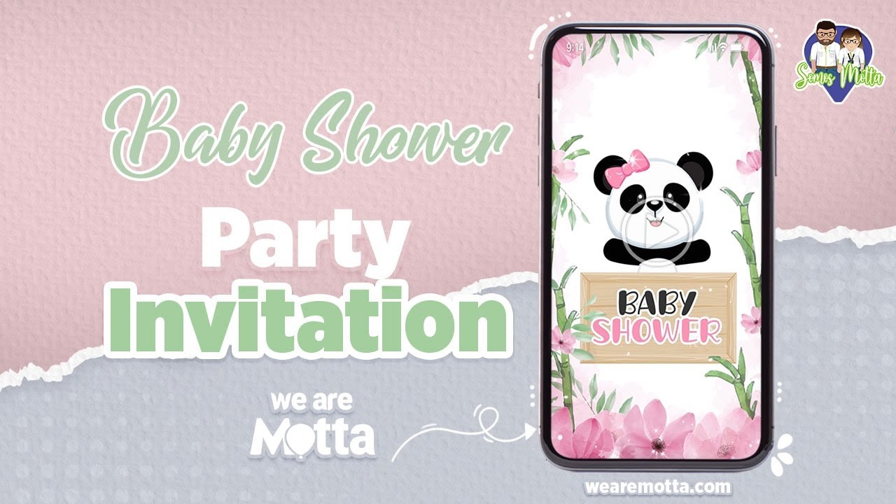 Panda Girl Baby Shower invitations 🐼 Cute Panda Bear INVITATION