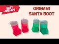 DIY Santa Boot Christmas Ornament | Cute &amp; Easy Origami Craft for Holidays