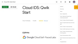 Cloud IDS Qwik Start GSP994