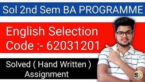 Sol Ba Programm English Selection Assignment 2021 | Sol 2nd Semester Solved Assignment code-62031201