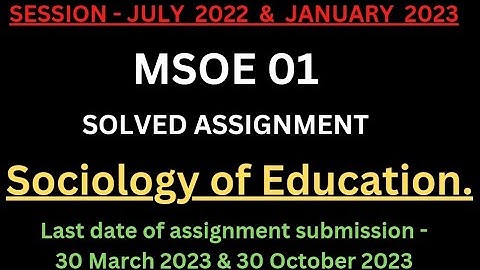 MSOE 01 Solved Assignment 2022-23 | MSOE 01 ignou Solved Assignment 2022-2023 | MSOE 01 PDF | MA