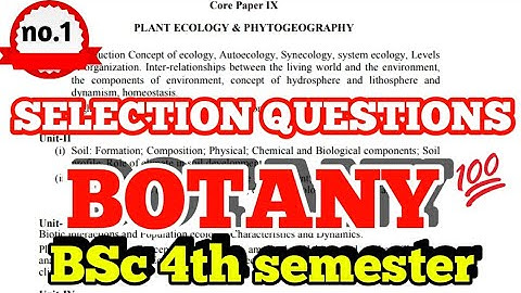 UNITWISE SELECTION LONG & SHORT QUESTIONS|BOTANY|CORE-9:Plant Ecology & Phytogeography|must watch👍💯