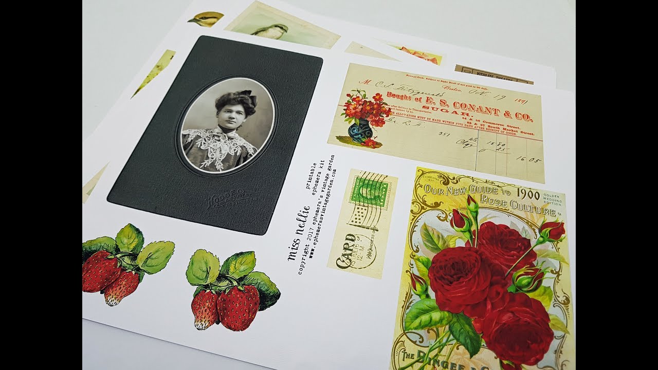 NEW! 'Miss Nellie' Printable Collection - Ephemera's Vintage Garden ...
