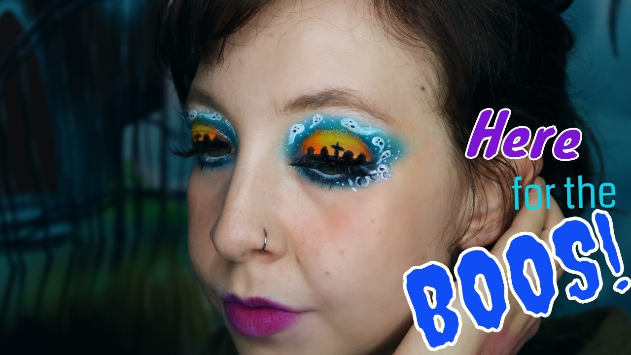 BOO! GHOST EYE ART  Makeup Tutorial for 31 DAYS of HALLOWEEN
