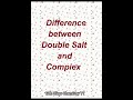 Double Salt and Complex