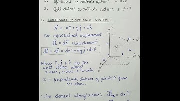 Coordinate system, Cartesian coordinate, Physics Notes bsc 1st semester