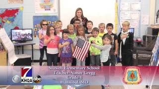 The Pledge of Allegiance by Mrs. Gregg's Class Stowell Elementary