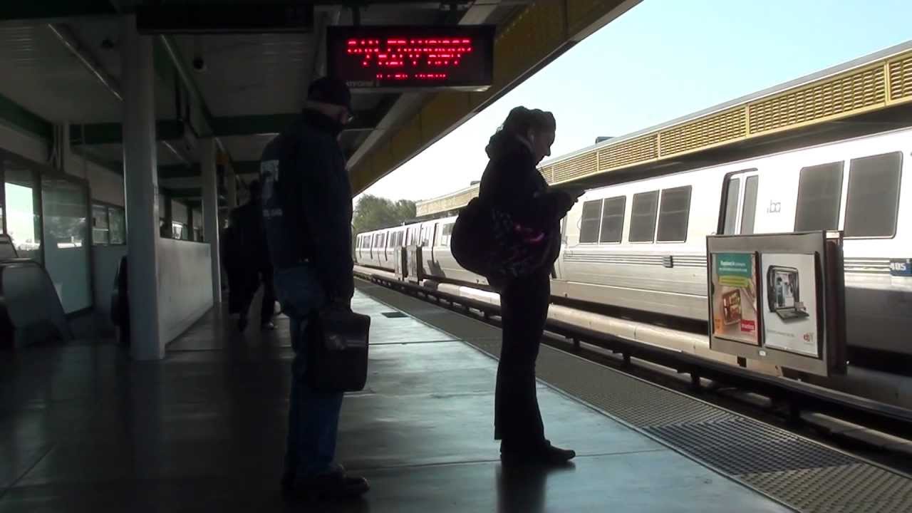 San Francisco/Daly City Train Arriving at San Leandro BART (HD)