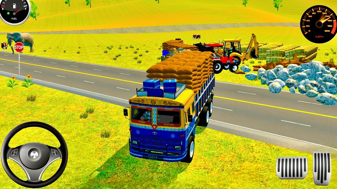 JCB🚜Unloading Stone🪨Truck &Tractor 