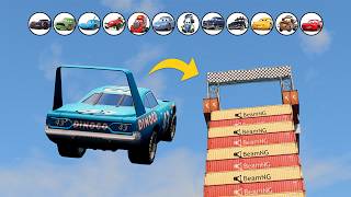 Which Pixar Car Will Jump The Highest? | BeamNG Drive
