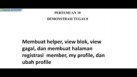 Pertemuan 10  - Web Programming II