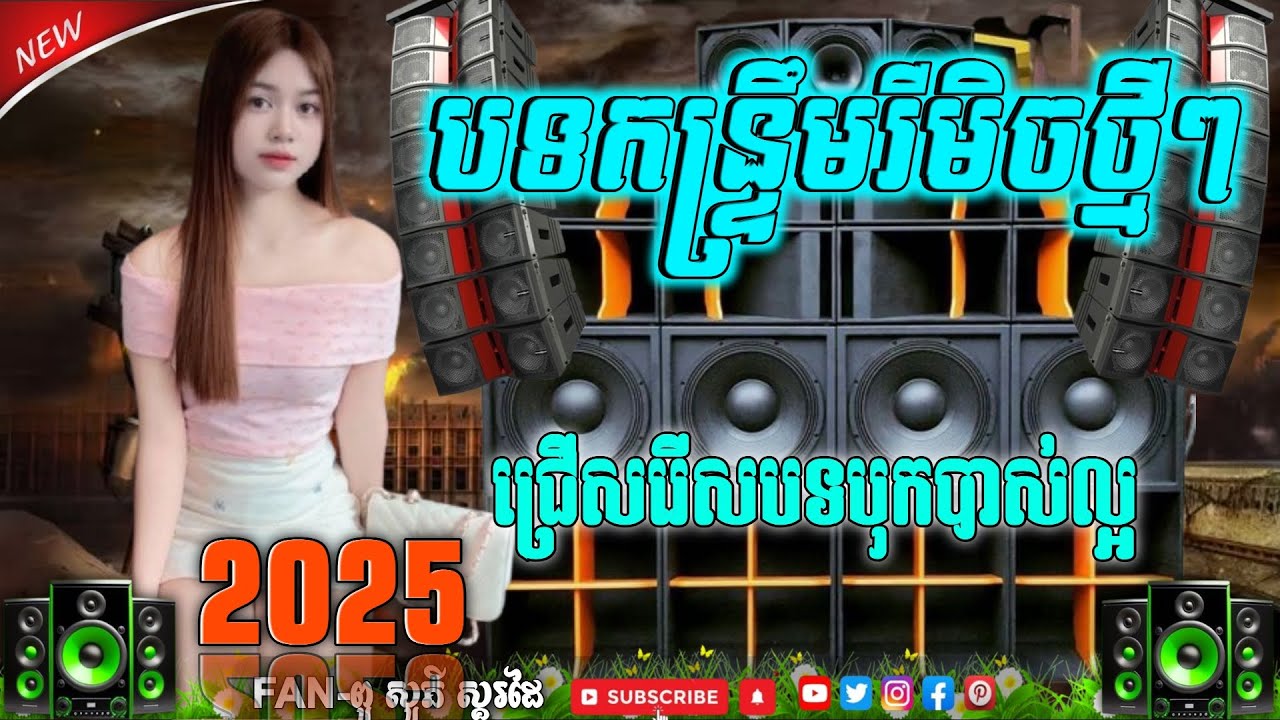 ចង្វាក់ថ្មីភ្លេងរីមិចបុកបាស់ 2025 កន្ទ្រឹមរីមិចច្រើនបទ 🎶 //  ReMix Music Khmer // ពូថាន 🎭🥁