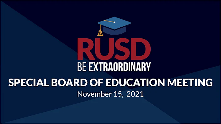 LIVE STREAM: RUSD Board Meeting 11-15-2021
