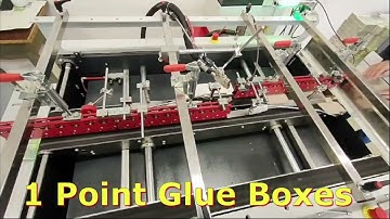 Box1 folder gluer machine for Boxes, Wallet, tape all by 1 machine for small quantity run.