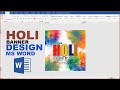 Holi banner Design 2023 in Ms Word !