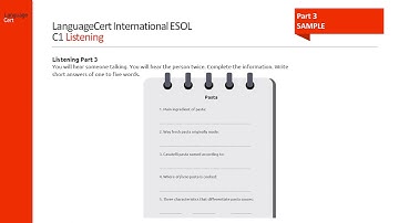 LanguageCert International ESOL Exploring C1 (Expert) Listening
