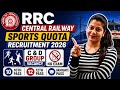 RRC Central Railway SportsQuota Recruitment 2026 | C &D GroupVacancy|DirectSelection@Naukriverse360