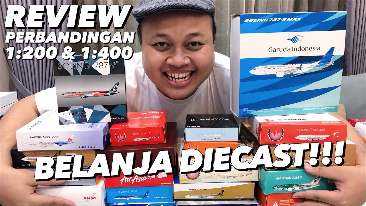 Ngubek2 DIECAST Pesawat + Review 1:200 vs 1:400 Garuda Indonesia MAX 8! (Feat. Kenny Hendrian)
