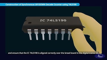 Construct and test an UP/Down Synchronous Decade counter IC using 74LS190|NIMI | DIGITAL|KANNADA|