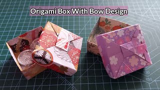 Origami Box with Bow Tie|DIY Gift Box|Paper Crafts|