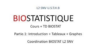 Biostatistique - Stat Descriptive Partie 1 - L2 Snv