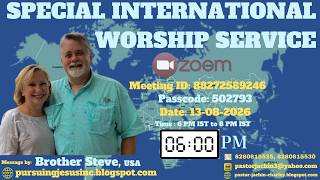 Brother Steve from USA shared God's Word in Special International Worship Service August 13, 2026