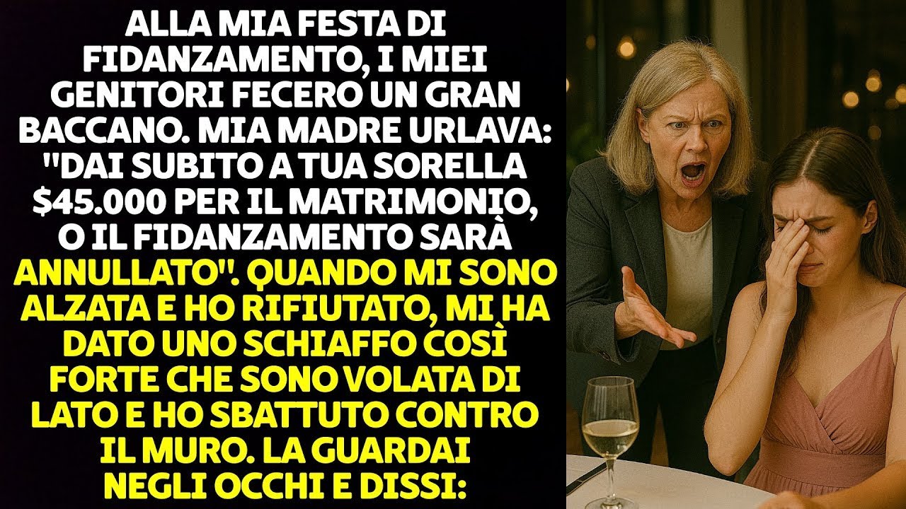 ALLA MIA FESTA DI FIDANZAMENTO, I MIEI GENITORI FECERO UN PO' DI CONFUSIONE  MIA MADRE URLAVA