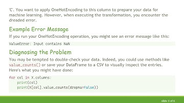 Solving the ValueError: Input contains NaN in OneHotEncoder on Pandas DataFrame