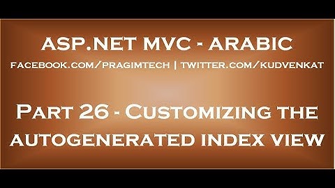 Customizing the autogenerated index view in arabic