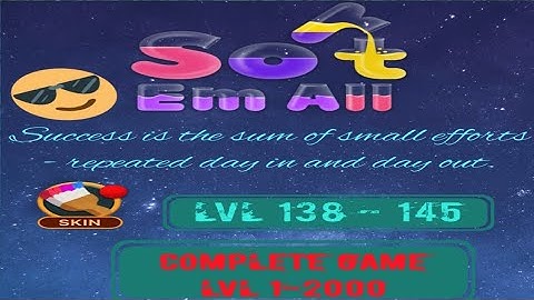 Sort Em All Level 138....145 Solution / Walkthrough / Color Sort Game / Water Color Sorting Game