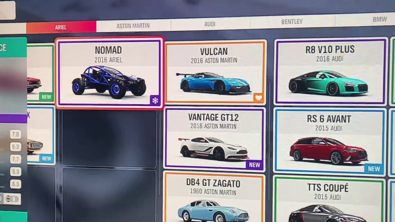 forza horizon 4 car list