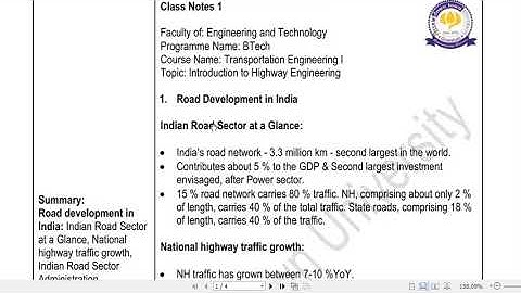 Highway Development and Planning part 1