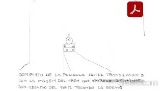 Notas de PDF: Comienzo de la película Hotel Transilvania 3 con la imagen del tren que aparece de noc