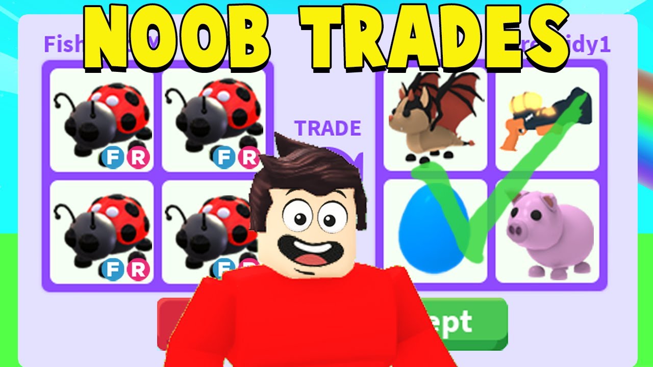 Poor NOOB Opens AND Trades 100 LADYBUGS (ADOPT ME TRADES)
