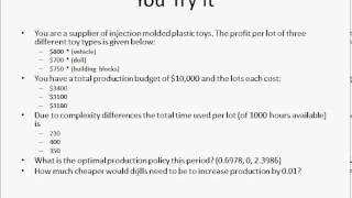 Linear Programming 3 Spring 2013