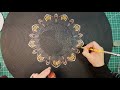 Mandala dot painting tutorial   sun lotus stencil and dotting