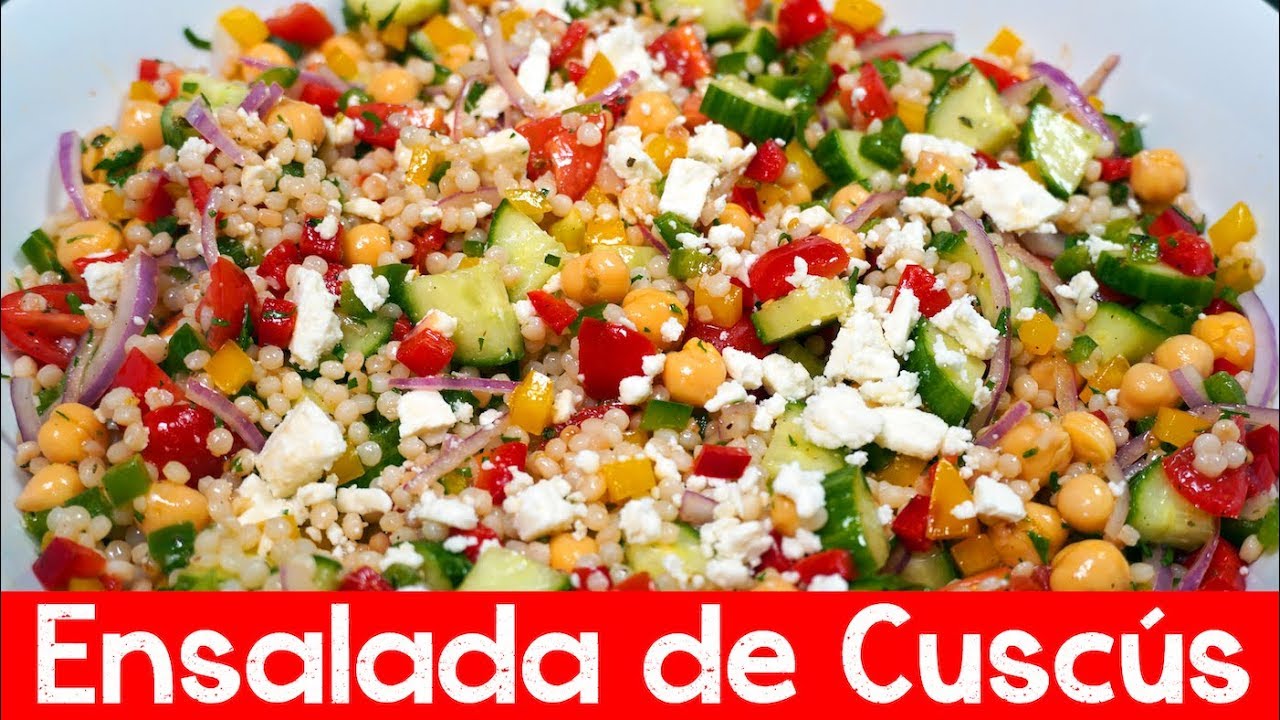 Ensalada de Cuscús, Garbanzo, Pepino y Pimientos - Mi Cocina Rápida