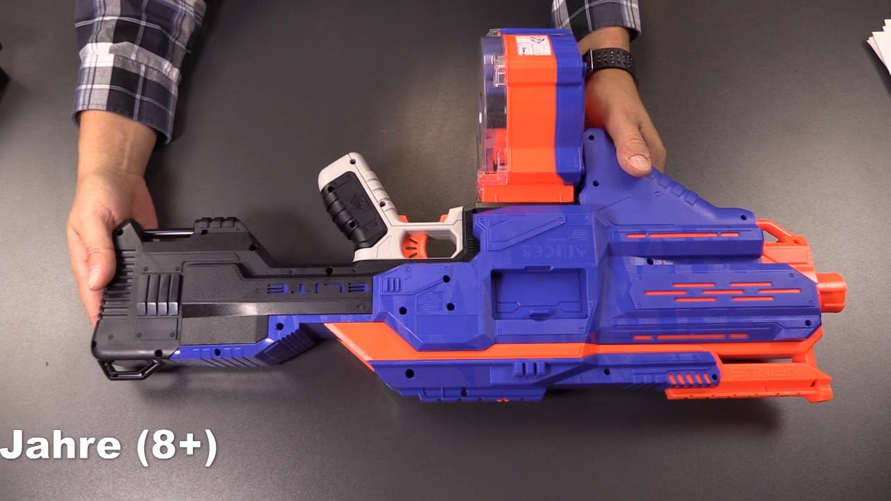 Ændringer fra Skur film Nerf Strike Elite Infinus Blaster mit Dart Loader (Hasbro E0438EU4) -  YouTube