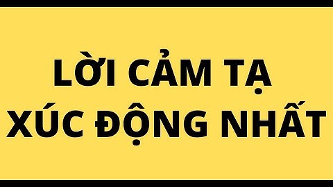LỜI CẢM TẠ