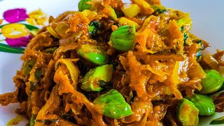 SAMBAL TEMPOYAK BILIS DAN PETAI (Fermented Durian sambal with anchovies and stinky beans)