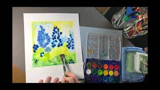 Watercolor Bluebonnets - Art Lesson by Emmanuel School of Fine Arts 1,113 views 4 years ago 9 minutes, 9 seconds