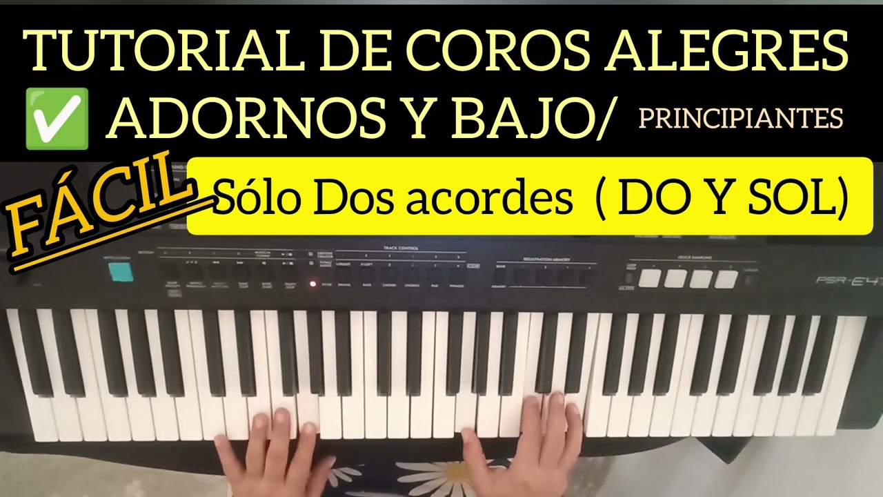 TUTORIAL CÓMO TOCAR COROS EN EL PIANO/ADORNOS Y BAJO EN EL PIANO 💥
