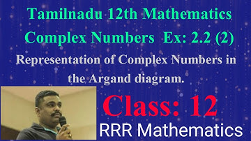 Class: 12 Representation of the Complex Numbers in the Argand diagram. TN 12th TB Ex: 2.2(2)