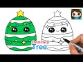 How to Draw a Frosted Christmas Tree Easy | Squishmallows