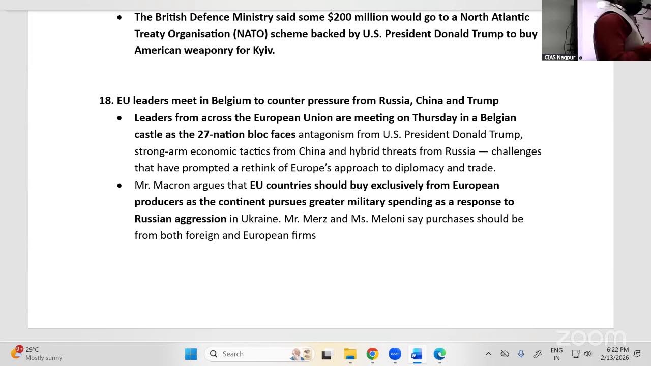 Current Affairs by Chaitanya Sir 13th Feb 2026