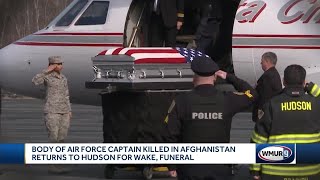 Well-wishers gather as body of Air Force captain returns to Hudson